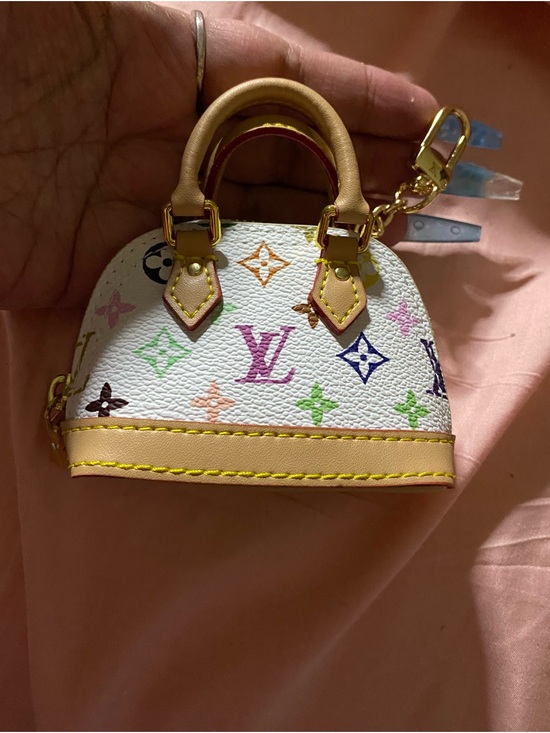 Louis Vuitton Handbags - Louis Vuitton Inspired White Multicolor Mini Alma Bag Charm Key Holder